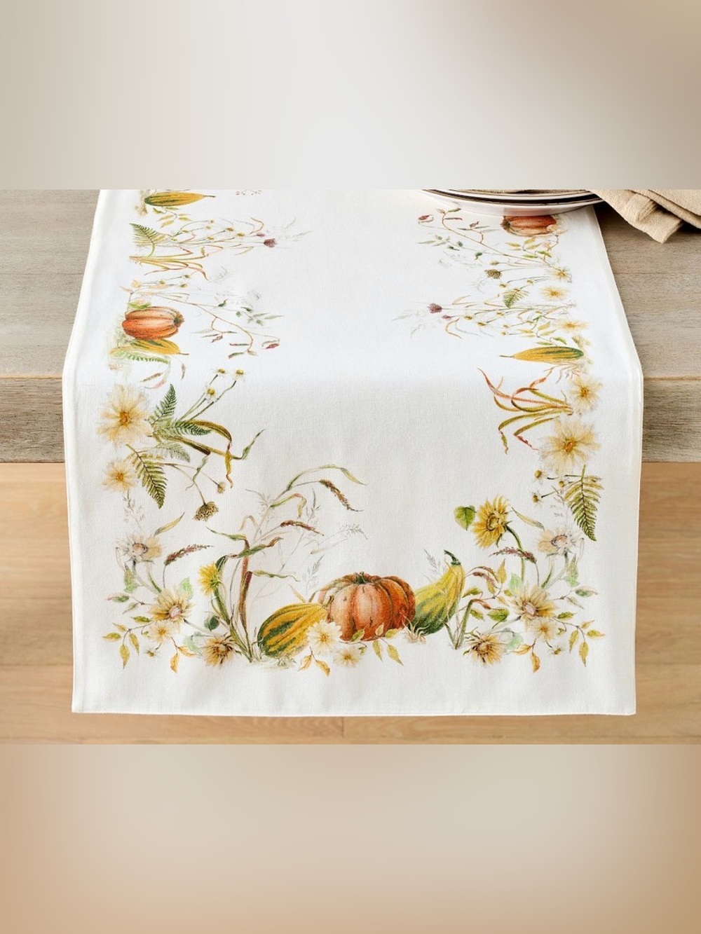 NWT Pottery Barn Bedford Harvest Cotton/Linen Table Runner